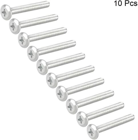 uxcell M6x35mm Phillips Head Machine Screws Zinc Plated Cross Screw Leather Fasteners Bolts, Full Thread Carbon Steel 10Pcs in Saudi Arabia