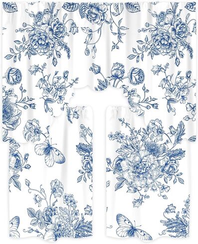 VitalCozy 3 Pcs Valentine's Day Gnome Kitchen Curtain Valance and Tier Set Love Hearts Tree Dwarf Rod Pocket Short Curtains for Kitchen Windows Treatment Living Room, 36 x 60'' Valance, 36 x 30'' Tier in Saudi Arabia