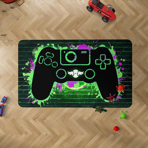 سجادة ألعاب الفيديو لغرفة الأولاد ضوء نيون ممتع سجادة ألعاب الفيديو للأطفال سجادة منطقة غرفة الألعاب سجادة أرضية سجادة الحمام لاعب الأولاد هدايا المنزل غير قابلة للانزلاق سجادة غرفة الألعاب للاعبين الأولاد والأطفال in Kuwait