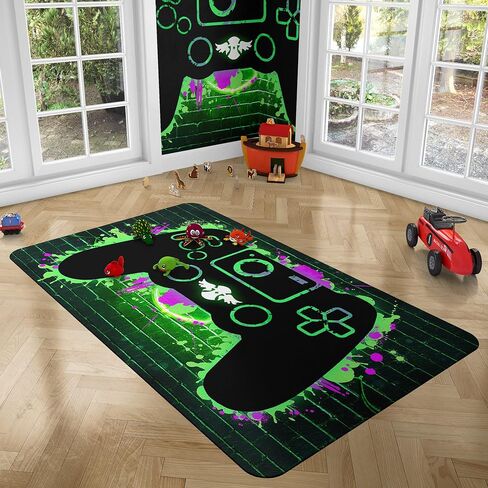 سجادة ألعاب الفيديو لغرفة الأولاد ضوء نيون ممتع سجادة ألعاب الفيديو للأطفال سجادة منطقة غرفة الألعاب سجادة أرضية سجادة الحمام لاعب الأولاد هدايا المنزل غير قابلة للانزلاق سجادة غرفة الألعاب للاعبين الأولاد والأطفال in Kuwait