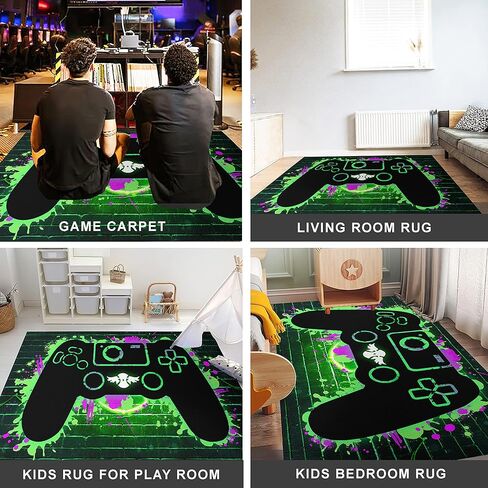 سجادة ألعاب الفيديو لغرفة الأولاد ضوء نيون ممتع سجادة ألعاب الفيديو للأطفال سجادة منطقة غرفة الألعاب سجادة أرضية سجادة الحمام لاعب الأولاد هدايا المنزل غير قابلة للانزلاق سجادة غرفة الألعاب للاعبين الأولاد والأطفال in Kuwait