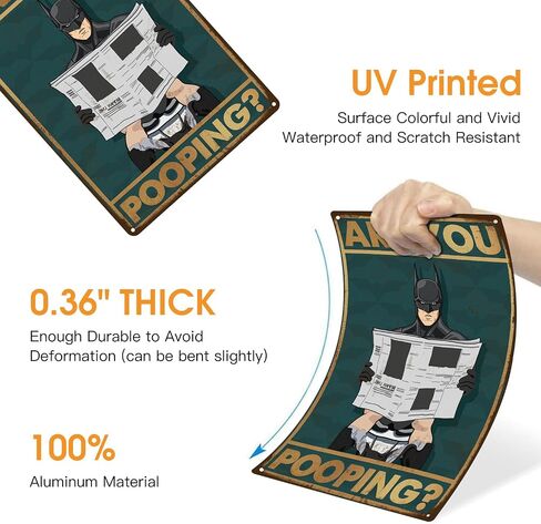 Tin Signs - ARE YOU POOPING? - Sign Funny Retro Metal Poster for Home Interior Decor Bathroom Wall Art Designer Decor Vintage Metal Tin Sign Gift (Black-Bat) in Saudi Arabia
