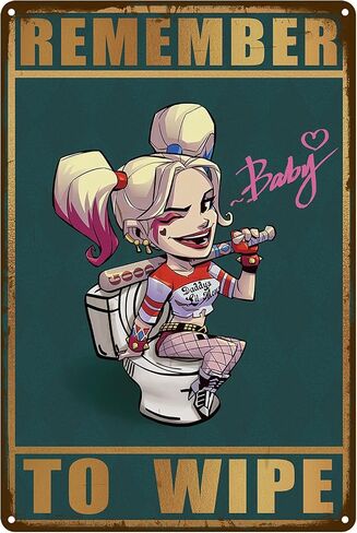 Tin Signs - ARE YOU POOPING? - Sign Funny Retro Metal Poster for Home Interior Decor Bathroom Wall Art Designer Decor Vintage Metal Tin Sign Gift (Black-Bat) in Saudi Arabia