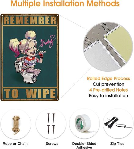 Tin Signs - ARE YOU POOPING? - Sign Funny Retro Metal Poster for Home Interior Decor Bathroom Wall Art Designer Decor Vintage Metal Tin Sign Gift (Black-Bat) in Saudi Arabia