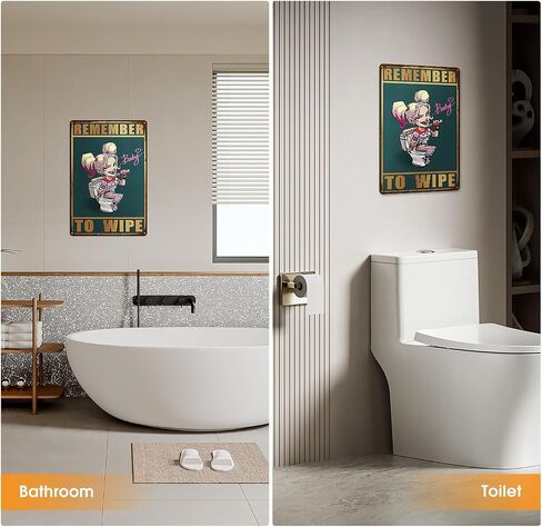 Tin Signs - ARE YOU POOPING? - Sign Funny Retro Metal Poster for Home Interior Decor Bathroom Wall Art Designer Decor Vintage Metal Tin Sign Gift (Black-Bat) in Saudi Arabia