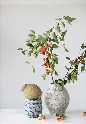 Creative Co-Op Terra-Cotta Vase with Wax Relief Dots in Saudi Arabia