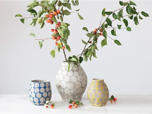 Creative Co-Op Terra-Cotta Vase with Wax Relief Dots in Saudi Arabia