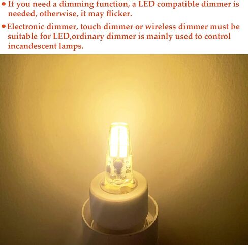 لمبة G4 LED قابلة للتعتيم 12 فولت 24 فولت JC، 20-30 وات T3 G4 مكافئ هالوجين، 2700 كلفن أبيض دافئ، قاعدة G4 ثنائية الدبوس، 300 لومن، إضاءة الثريا/إضاءة المناظر الطبيعية/إضاءة الميكروويف 10 قطع in Saudi Arabia