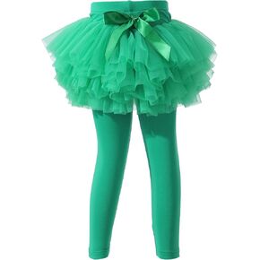 Baby Toddler Girls' Tutu Leggings Tulle Ruffle Skirted Pants Footless Tights 6 Months-5T (US, Age, 4 Years, 5 Years, Red Leggings)