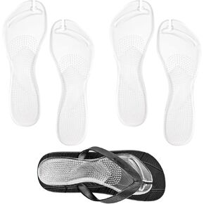 2 Pair Gel Cushion Insoles, 8.27x2.95x0.31in Arch Support Cushion Insoles Adhesive Flip Flop Insoles Sandal Shoe Inserts Non-Slip Flip Flop Strap Pads Arch Insoles for Man Woman Foot Pain