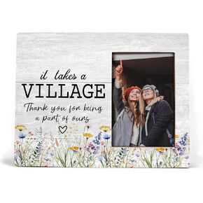 Thank You Gifts, Picture Frame, It Takes A Village Thank You for Being A Part of Ours, Friends Gifts for Women, Wall & Tabletop Picture Frames, Photo Frame 4x6