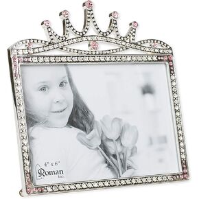 Roman Giftware Inc., Caroline Collection, New Baby, 6" H PRINCESS CROWN FRAME,Religious, Inspirational, Durable (6x1x5)