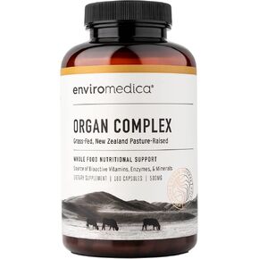 Enviromedica Grass-Fed Organ Complex: Freeze-Dried Beef Liver, Kidney, Heart, and Pancreas (180 ct)
