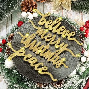 8 Pieces Christmas Wood Plate Letter Sign Wood Table Holders Wood Word Cutouts Christmas Plates Home Decor Wooden Word Signs for Christmas Plates Table Decorations, Peace, Merry, Believe (Black)