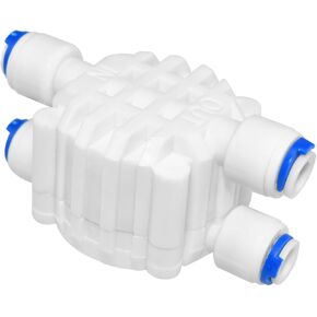 1/4 Inch Tube Automatic Shut Off Valve, with Quick-Connect Fittings, for RO Reverse Osmosis Water Filter System (Pack of 1) White