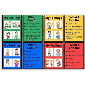 Zones of Regulation Poster, Feelings Posters, Feelings Chart For Kids, Emotions Poster, Autism Sensory Products 01 Canvas Poster Bedroom Decor Sports Landscape Office Room Decor Gift Unframe-style Unf