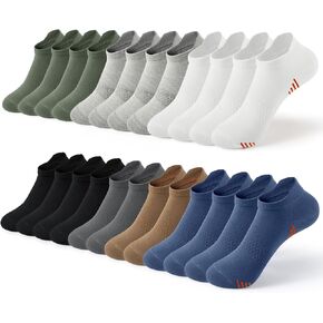 Honeysea 12 Pairs Ankle Socks for Men Women - Athletic Running Socks Low Cut Lightweight Socks with Heel Tab
