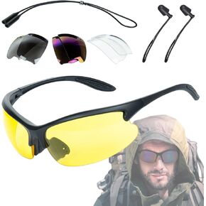 VISMIX Shooting Glasses with Impact Resistance, Anti Fog for Hunting, Shooting Safety Glasses w/4 Swap Lenses