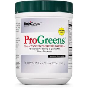 Nutricology ProGreens 265 g Powder - Organic Greens Superfood Powder, Powdered Greens, Greens Blend, Healthy Greens Supplement, Green Drink Powder, Advanced Probiotic Formula - 30 Day Supply