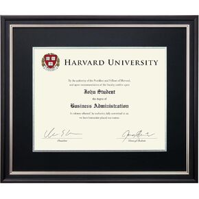 EXCELLO GLOBAL PRODUCTS Photo Document Frame: 11" x 14" with Double Mat Graduation Diploma Certificate Holder Wall Frame (Brown/Burgundy)