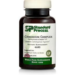 Standard Process Chromium Complex - Whole Food Digestion and Digestive Health with L-Cysteine Hydrochloride, Chromium, Ascorbic Acid, Buckwheat, Oat Flour - 180 Tablets