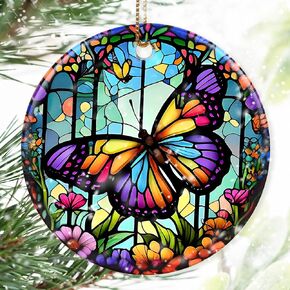 Colorful Ceramic Tree of Life Christmas Ornament, Tree of Life Ornaments for Christmas Tree, Christmas Holiday Decor, Tree of Life Gifts, Christmas Ornament Gift Ideas - Pattern B