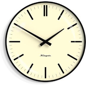 NEWGATE® Radio City Retro Wall Clock Wall Clocks - Round Clock - Kitchen Clock - Clocks for Living Room - Office Clock - Domed Glass - Metal Case - Medium Clock - Marker Dial - Matt Black
