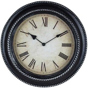 TIANCENTRAL H Vintage Silent Wall Clock Non-Ticking Quality Quartz- Round Time Clock 10 inch Easy to Read Battery Operated for Home/Office/Classroom/Bathroom Décor