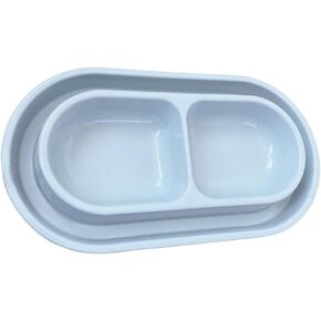 GRPET Ant Proof Cat Dish Pet Feeder 32 Oz Food Water Bowl for Small Medium Size Dogs Cats (Blue,M)