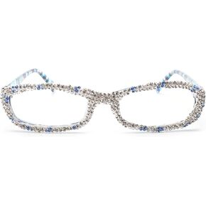 bullabulling Sophisticated Square Reading Glasses for Women Stylish Rhinestone Narrow Ladies Computer Readers Glasses