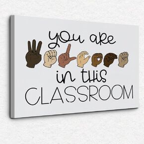 Nogrit Educated Motivated Elevated Melanated Black Lives Matter Canvas Wall Art 14×11 Inch Melanin Themed Decor for Classroom,Black History Month Gifts,African American Gifts,Black Women Girls Gifts