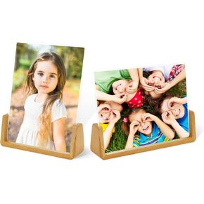 8x10 Picture Frame, 8x10 Wood Frames 2 Packs, 8 by 10 Tabletop Photo Frame with Acrylic Board Wooden Base Set of 2, Vertical Horizontal