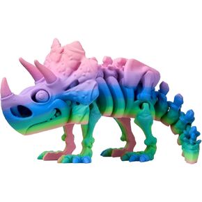 ERYONE 3D Printed Triceratops Dragon Figure, Colorful Dragon, 8.66 inch (22 cm) Dragon Fidget Sculpture, Home Decor Accents Statues, Matte Watercolor