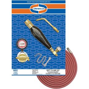 Uniweld K37 Air/Acetylene Soft Flame Kit for B Tank with TH3 Handle and S23 Screw Connect Tip