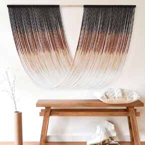 Flber Large Macrame Wall hanging Dyed Boho Wall Decor Craftsmanship Yarn Wall Art For Home Living Room Bedroom Macrame Wall Decor,57" Wx 35" L