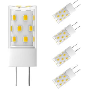 TAIYALOO GY6.35 LED Bulb 5W Equivalent to 50W Bi-pin Base Halogen Bulb, AC/DC 12V Warm White 3000K for Pendant Light, Chandelier, Desk Light, Accent Lights, Landscape Lighting, Non-Dimmable (4 Pack)