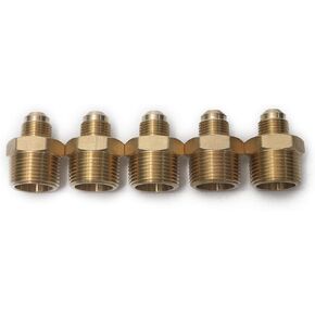 LTWFITTING Brass Flare 3/8" OD x 3/4" Male NPT Connector Tube Fitting (pack of 5)