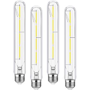 T10 Led Long Bulbs,4W Dimmable Tubular Bulb,40 Watt Equivalent,E26 Edison Style Vintage LED Filament Light Bulb,3000K Soft White,8.9in(225mm),4-Pack.