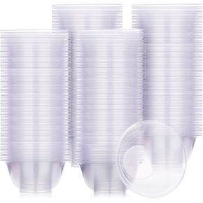 300 Packs 8.5 oz Clear Plastic Bowls, Disposable Plastic Serving Bowls, Salsa Bowls for Candy, Soup, Dessert, Ice Cream, Popcorn, Chip Container, Weddings