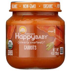 Happy Baby Organic Stage 1 Carrots Baby Food, 4 OZ