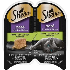 Sheba Wet Food PERFECT PORTIONS Paté Adult Wet Cat Food Trays (24 Count, 48 Servings), Signature Seafood Entrée, Easy Peel Twin-Pack Trays