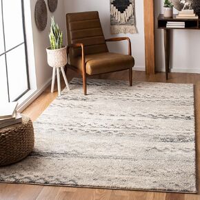 SAFAVIEH Retro Collection Runner Rug - 2'3" x 7', Cream & Grey, Modern Abstract Design, Non-Shedding & Easy Care, Ideal for High Traffic Areas in Living Room, Bedroom (RET2136-1180)