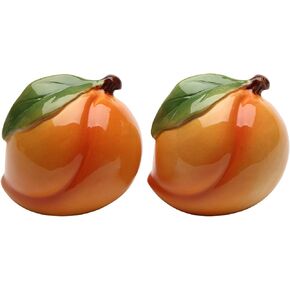 Cosmos Gifts Peach Salt and Pepper Set, Ceramic, 2-Inch