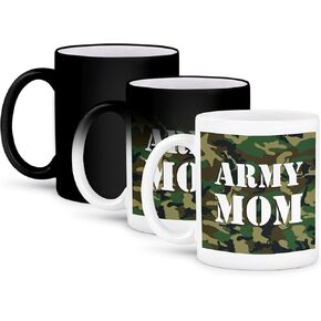 3dRose Army Mom Green Camouflage Ceramic Mug, 15-Ounce