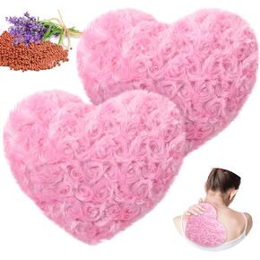 Hungdao 2 Pcs Microwave Lavender Scented Heart Shaped Pillow Heated Pillow Hot Compress Microwave Heat Pad Stress Reduction for Birthday Christmas Gift(Purple)
