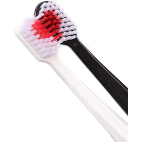 2 Pcs Toothbrushes Black and White Heart Shaped Couple toothbrushes eco Friendly Nano toothbrushes Dental Care Brush Manual Toothbrushes one Size Toothbrushes and Accessories