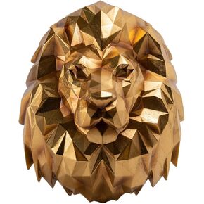 Guichifun Gold Lion Head Wall Hanging - 14.3 IN Resin Lion Wall Sculpture, Vintage Animal Wall Decor for Wild Animal Lovers