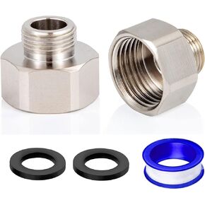 Brass Pipe Fittings Water Hose Adapter,G 1/2 Male to 3/8 Male Reducer Adapter,Compression Fitting for Kitchen Bathroom Faucet Supply Hose, Stop Valve Adapter, Pipe Connector 2pcs
