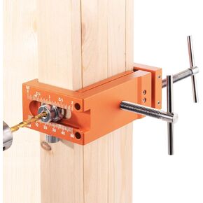 Neitra Cabinet Installation Clamps - Large Size Cabinetry Clamp for Easy and Fast Installing 1-3/4" to 2-5/8" Face Frame of Cabinets, Highly Durable All Metal Claws with 2 Drill Guides, Orange, 2-Pack
