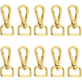 15 Pcs 5/8inch Inside Diameter Oval Ring Lobster Clasp Claw Swivel for Strap Push Gate Lobster Clasps Hooks Swivel Snap Fashion Clips (Gold)